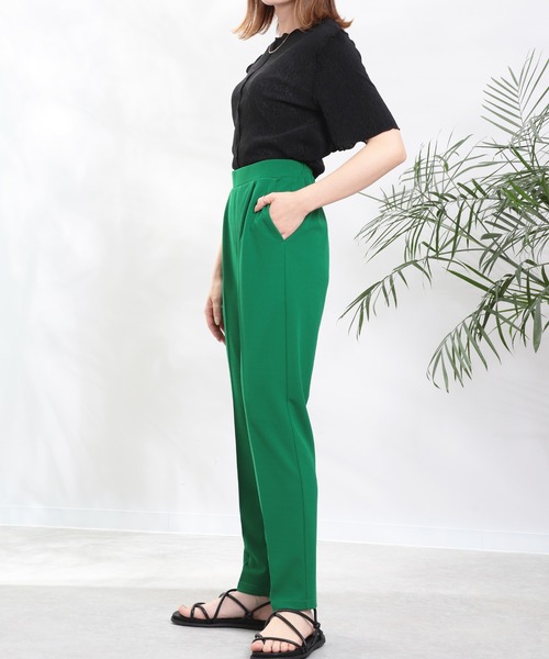 mil（ミル）の「カットジョーゼットテーパードパンツ（その他パンツ・レディース・グリーン/ピンク・M/S）」の10枚目の写真