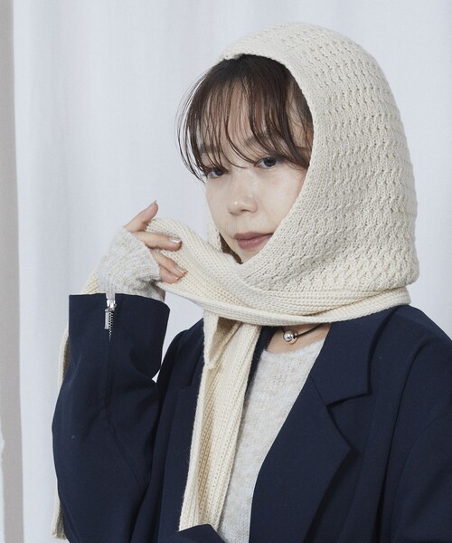 Firsthand(ファーストハンド)の「Firsthand/ファーストハンド Refab Balaclava Muffler / バラクラバ マフラー/Refab Balaclava Muffler / バラクラバ マフラー(ニットキャップ/ビーニー・レディース・ブラック/オフホワイト/グリーン・ONE SIZE)」の11枚目の写真