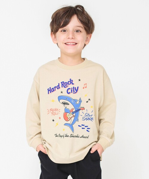 BRANSHES（ブランシェス）の「【アソート】グラフィック長袖Tシャツ_ロンT（Tシャツ/カットソー・キッズ・ベージュ/ライトベージュ/チャコールグレー/アイボリー/サックスブルー/エメラルド/オフホワイト/ブラック/カラフル/コバルトブルー・100/110/130/140/150/90/120/160）」の5枚目の写真