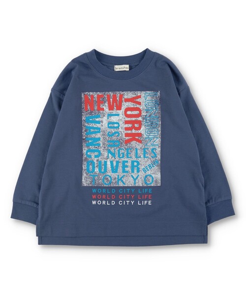 BRANSHES（ブランシェス）の「【アソート】グラフィック長袖Tシャツ_ロンT（Tシャツ/カットソー・キッズ・ベージュ/ライトベージュ/チャコールグレー/アイボリー/サックスブルー/エメラルド/オフホワイト/ブラック/カラフル/コバルトブルー・100/110/130/140/150/90/120/160）」の22枚目の写真