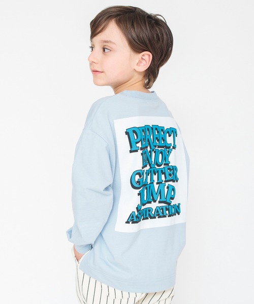 BRANSHES（ブランシェス）の「【アソート】グラフィック長袖Tシャツ_ロンT（Tシャツ/カットソー・キッズ・ベージュ/ライトベージュ/チャコールグレー/アイボリー/サックスブルー/エメラルド/オフホワイト/ブラック/カラフル/コバルトブルー・100/110/130/140/150/90/120/160）」の8枚目の写真