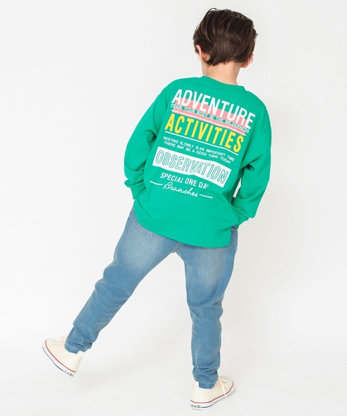 BRANSHES（ブランシェス）の「【アソート】グラフィック長袖Tシャツ_ロンT（Tシャツ/カットソー・キッズ・ベージュ/ライトベージュ/チャコールグレー/アイボリー/サックスブルー/エメラルド/オフホワイト/ブラック/カラフル/コバルトブルー・100/110/130/140/150/90/120/160）」の16枚目の写真