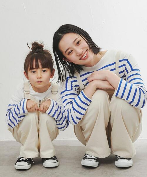 coen（コーエン）の「テープストラップオーバーオール（サロペット/オーバーオール・キッズ・ナチュラル/ネイビー・110/130/150）」の5枚目の写真