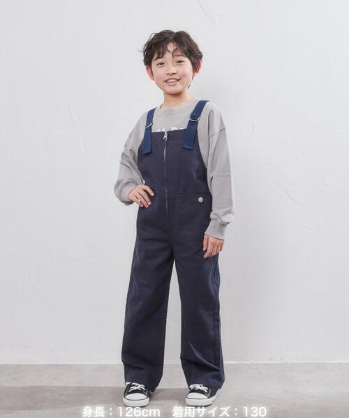 coen（コーエン）の「テープストラップオーバーオール（サロペット/オーバーオール・キッズ・ナチュラル/ネイビー・110/130/150）」の12枚目の写真