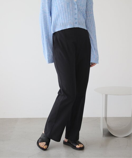 RAY CASSIN（レイカズン）の「S/M/L展開　リネンライクリラックスセミフレアパンツ（スラックス・レディース・ブラック/サックスブルー/ブラウン/ライトカーキ/ベージュ・SMALL/MEDIUM/LARGE）」の12枚目の写真