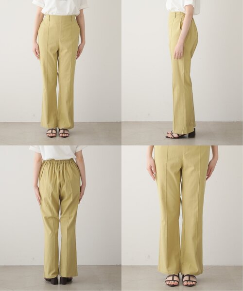 RAY CASSIN（レイカズン）の「S/M/L展開　リネンライクリラックスセミフレアパンツ（スラックス・レディース・ブラック/サックスブルー/ブラウン/ライトカーキ/ベージュ・SMALL/MEDIUM/LARGE）」の17枚目の写真