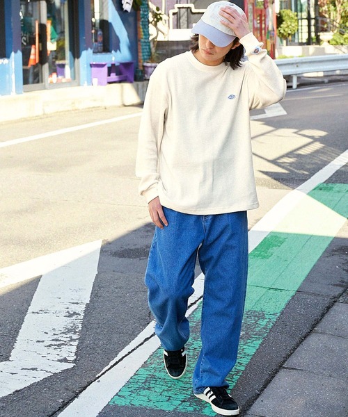 Dickies/ディッキーズ ロゴ刺繍ワッフルルーズロンTカットソー MONO