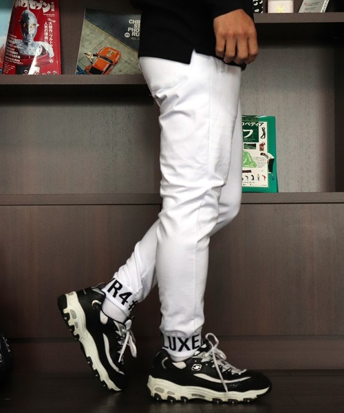 LUXE/R(ラグジュ)の「(RM)【ユニセックス】【LUXE/R】ポンチ ジャガード ロゴ リブ ジョガーパンツ(スウェットパンツ・メンズ・ブラック/グレー/ホワイト・MEDIUM/LARGE)」の12枚目の写真