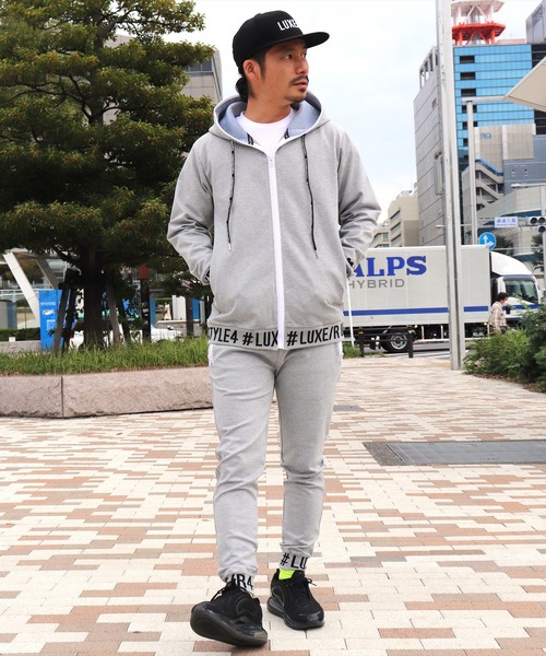 LUXE/R(ラグジュ)の「(RM)【ユニセックス】【LUXE/R】ポンチ ジャガード ロゴ リブ ジョガーパンツ(スウェットパンツ・メンズ・ブラック/グレー/ホワイト・MEDIUM/LARGE)」の15枚目の写真