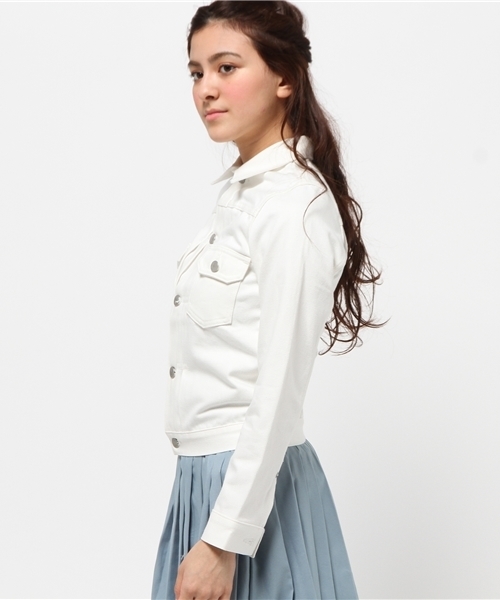 OUTLET（アウトレット）の「【BLOOM&BRANCH】SOSOホワイトGジャン（デニムジャケット・レディース・ホワイト・34）」の3枚目の写真