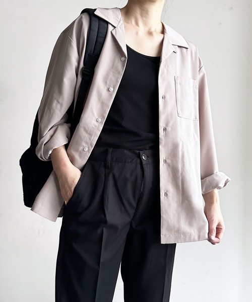 COMMON WARE(コモンウェアー)の「COMMONWARE:PE オープンカラーシャツ L/S(シャツ/ブラウス・レディース・オフホワイト/サックスブルー/グレイッシュベージュ/グリーン/モカ/ブラック・L/XL/M)」の19枚目の写真