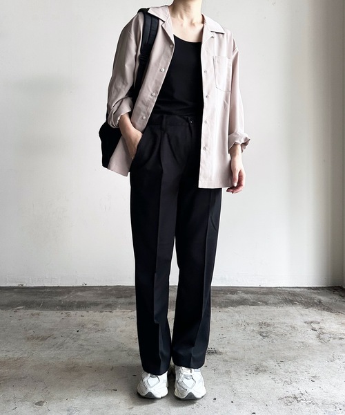 COMMON WARE(コモンウェアー)の「COMMONWARE:PE オープンカラーシャツ L/S(シャツ/ブラウス・レディース・オフホワイト/サックスブルー/グレイッシュベージュ/グリーン/モカ/ブラック・L/XL/M)」の22枚目の写真