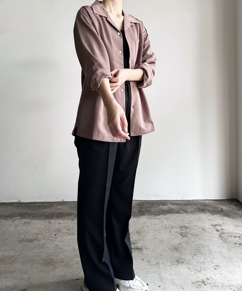 COMMON WARE(コモンウェアー)の「COMMONWARE:PE オープンカラーシャツ L/S(シャツ/ブラウス・レディース・オフホワイト/サックスブルー/グレイッシュベージュ/グリーン/モカ/ブラック・L/XL/M)」の18枚目の写真