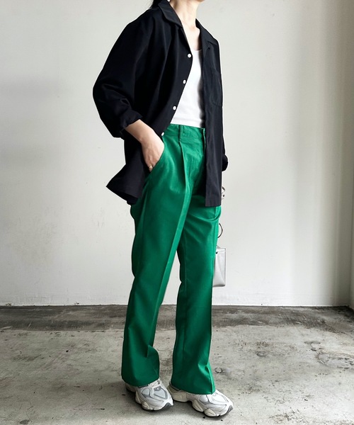 COMMON WARE(コモンウェアー)の「COMMONWARE:PE オープンカラーシャツ L/S(シャツ/ブラウス・レディース・オフホワイト/サックスブルー/グレイッシュベージュ/グリーン/モカ/ブラック・L/XL/M)」の13枚目の写真