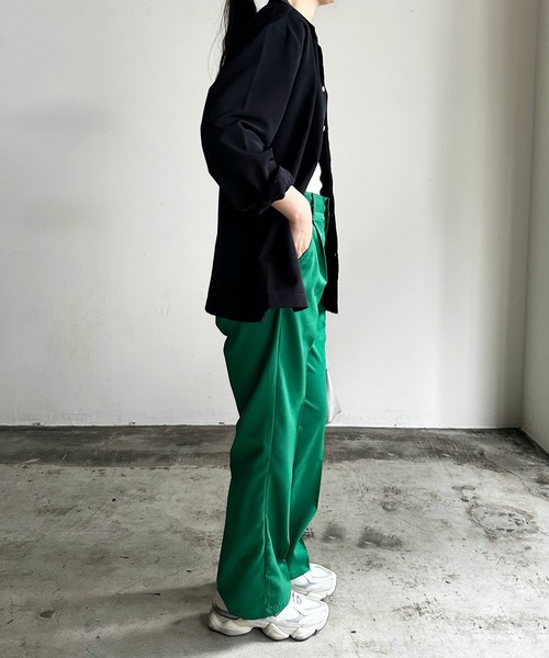 COMMON WARE(コモンウェアー)の「COMMONWARE:PE オープンカラーシャツ L/S(シャツ/ブラウス・レディース・オフホワイト/サックスブルー/グレイッシュベージュ/グリーン/モカ/ブラック・L/XL/M)」の14枚目の写真
