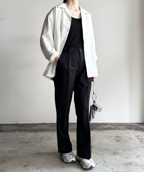 COMMON WARE(コモンウェアー)の「COMMONWARE:PE オープンカラーシャツ L/S(シャツ/ブラウス・レディース・オフホワイト/サックスブルー/グレイッシュベージュ/グリーン/モカ/ブラック・L/XL/M)」の8枚目の写真