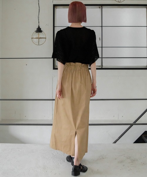 VACANCY（ヴァカンシー）の「配色ベルトコットンツイルスカート（スカート・レディース・ベージュ/チャコールグレー・FREE）」の14枚目の写真