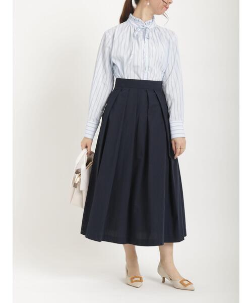 Te chichi（テチチ）の「ミニグログランタックフレアスカート（スカート・レディース・ピンク/グリーン/ベージュ/ネイビー・SMALL/MEDIUM）」の6枚目の写真