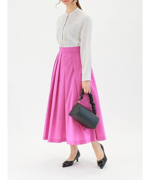 Te chichi（テチチ）の「ミニグログランタックフレアスカート（スカート・レディース・ピンク/グリーン/ベージュ/ネイビー・SMALL/MEDIUM）」の9枚目の写真