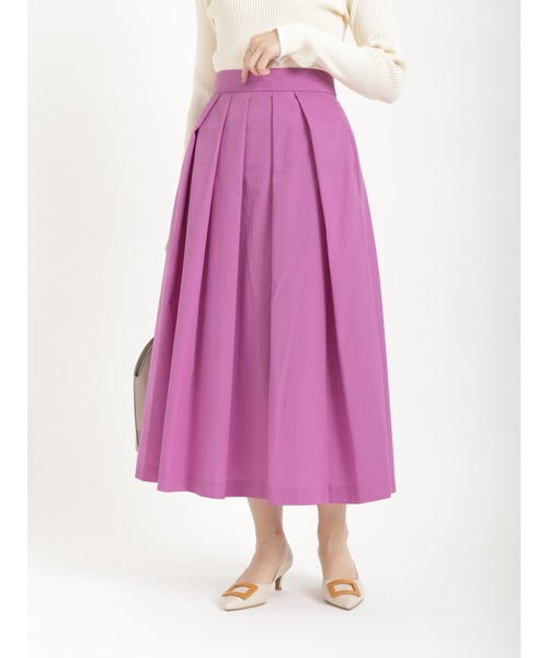 Te chichi（テチチ）の「ミニグログランタックフレアスカート（スカート・レディース・ピンク/グリーン/ベージュ/ネイビー・SMALL/MEDIUM）」の4枚目の写真