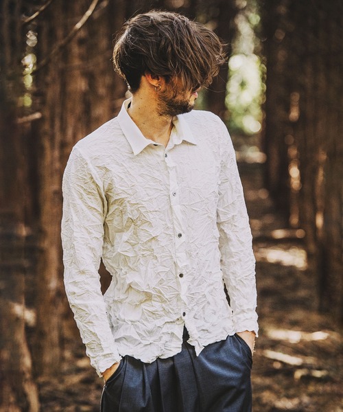 NO ID.（ノーアイディ）の「【NO ID.】Washer Short Collar Shirt / ワッシャー ショート カラー シャツ（シャツ/ブラウス・メンズ・ホワイト/グレー/ブラック・ONE SIZE）」の19枚目の写真