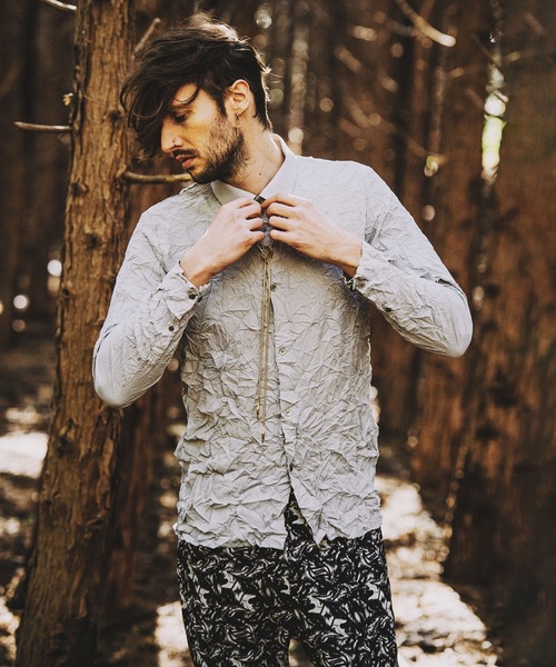 NO ID.（ノーアイディ）の「【NO ID.】Washer Short Collar Shirt / ワッシャー ショート カラー シャツ（シャツ/ブラウス・メンズ・ホワイト/グレー/ブラック・ONE SIZE）」の20枚目の写真