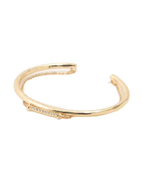 VIS（ビス）の「ダブルラインビジューバングル（バングル/リストバンド・レディース・シルバー/ゴールド・FREE）」の3枚目の写真