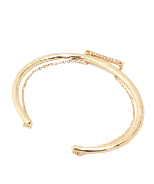 VIS（ビス）の「ダブルラインビジューバングル（バングル/リストバンド・レディース・シルバー/ゴールド・FREE）」の7枚目の写真