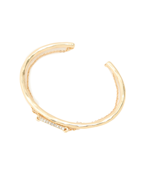 VIS（ビス）の「ダブルラインビジューバングル（バングル/リストバンド・レディース・シルバー/ゴールド・FREE）」の9枚目の写真