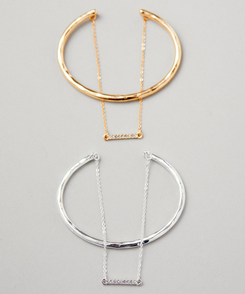 VIS（ビス）の「ダブルラインビジューバングル（バングル/リストバンド・レディース・シルバー/ゴールド・FREE）」の5枚目の写真