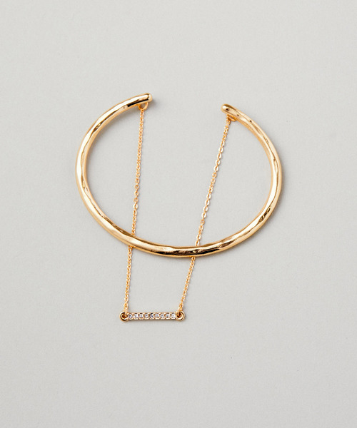 VIS（ビス）の「ダブルラインビジューバングル（バングル/リストバンド・レディース・シルバー/ゴールド・FREE）」の6枚目の写真