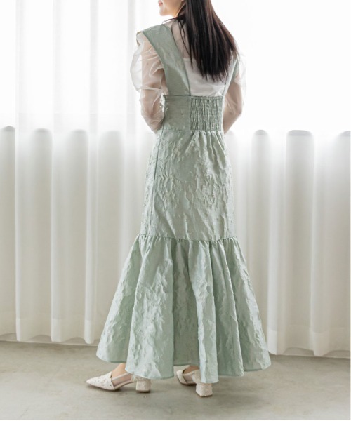 RANDA（ランダ）の「マーメイドラインジャンバースカート（スカート・レディース・グリーン/ブラック/クリーム・0/1）」の16枚目の写真