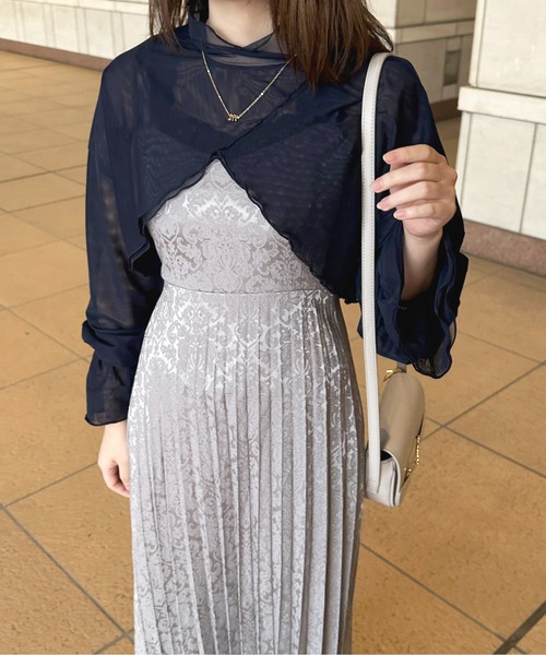 新品・タグ付き❤️美品❤️OBLI ジャガードリボンキャミワンピース黒01 セール】ジャガードリボンキャミワンピース【ZOZOTOWN限定アイテム