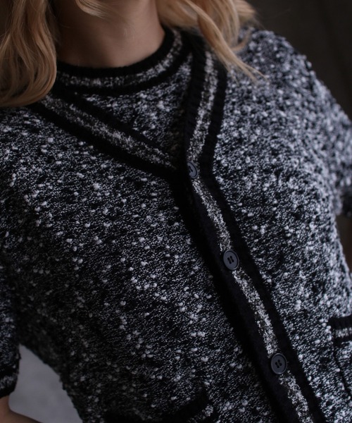 G.V.G.V.（ジーヴィージーヴィー）の「TWEED N/S KNIT（ニット/セーター・レディース・ピンク/ブラック・ONE SIZE）」の14枚目の写真