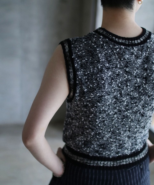 G.V.G.V.（ジーヴィージーヴィー）の「TWEED N/S KNIT（ニット/セーター・レディース・ピンク/ブラック・ONE SIZE）」の18枚目の写真