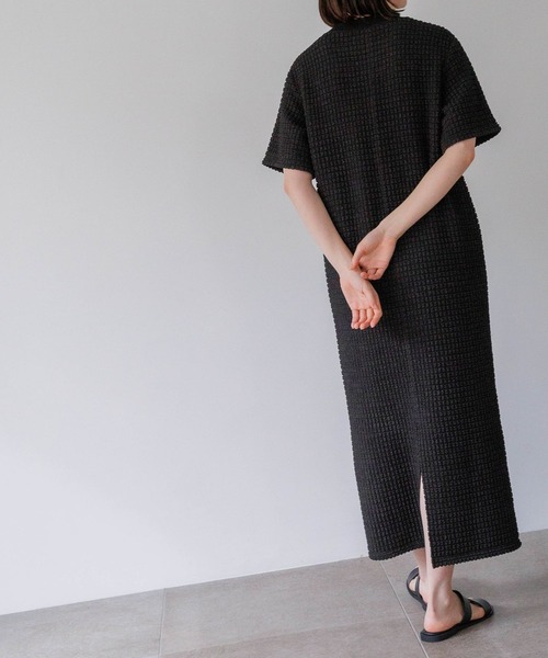 ワンピース yu ワンピース 『とろみリネンブレンド 後リボンのAライン