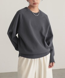[新色追加]スウェットライクニットプルオーバー【サスティナブル】
