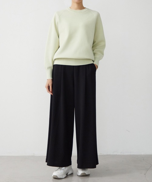 for/c（フォーシー）の「[新色追加]スウェットライクニットプルオーバー【サスティナブル】（ニット/セーター・レディース・ブラック/ライトベージュ/ライム/ライトパープル/レッド/グレー/チャコールグレー/オフホワイト/ピンク・M/L/LL）」の15枚目の写真