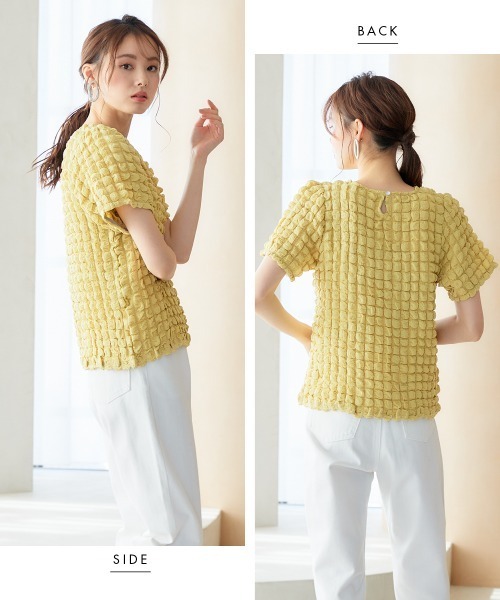 miclat（ミクラ）の「大きいサイズ　ポコポコカットソートップス　miclat（Tシャツ/カットソー・レディース・ラベンダー/ブラック/イエロー系・L/LL/3L/4L/5L）」の18枚目の写真