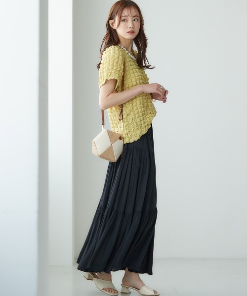 miclat（ミクラ）の「大きいサイズ　ポコポコカットソートップス　miclat（Tシャツ/カットソー・レディース・ラベンダー/ブラック/イエロー系・L/LL/3L/4L/5L）」の15枚目の写真