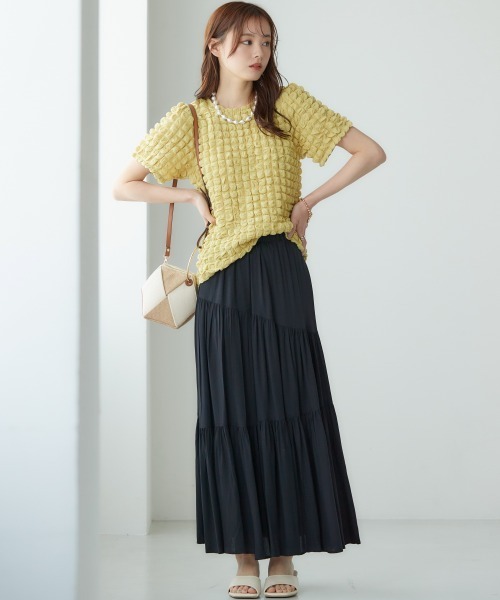 miclat（ミクラ）の「大きいサイズ　ポコポコカットソートップス　miclat（Tシャツ/カットソー・レディース・ラベンダー/ブラック/イエロー系・L/LL/3L/4L/5L）」の11枚目の写真