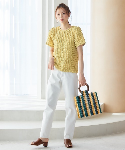 miclat（ミクラ）の「大きいサイズ　ポコポコカットソートップス　miclat（Tシャツ/カットソー・レディース・ラベンダー/ブラック/イエロー系・L/LL/3L/4L/5L）」の19枚目の写真