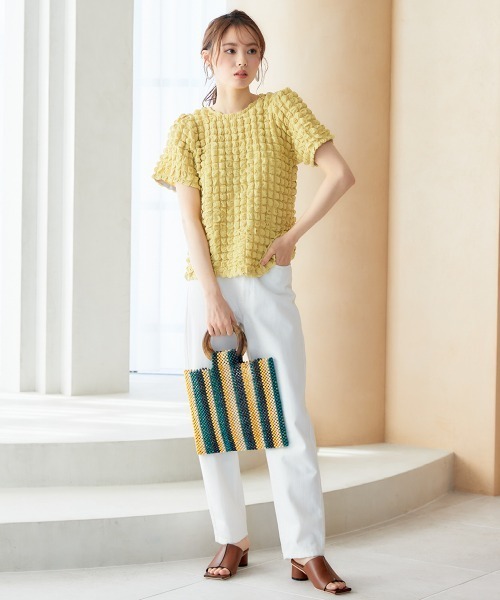 miclat（ミクラ）の「大きいサイズ　ポコポコカットソートップス　miclat（Tシャツ/カットソー・レディース・ラベンダー/ブラック/イエロー系・L/LL/3L/4L/5L）」の17枚目の写真