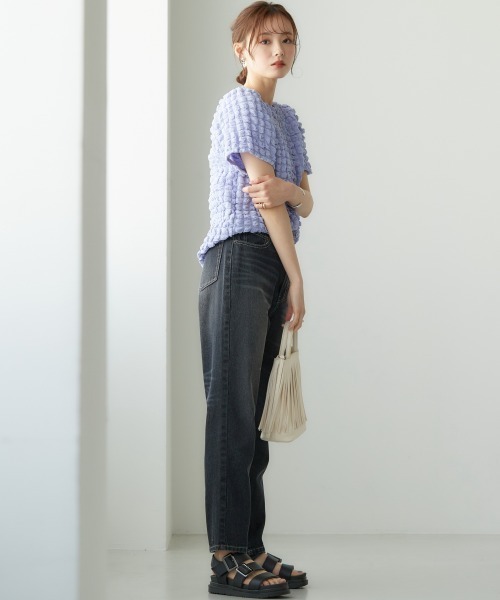 miclat（ミクラ）の「大きいサイズ　ポコポコカットソートップス　miclat（Tシャツ/カットソー・レディース・ラベンダー/ブラック/イエロー系・L/LL/3L/4L/5L）」の16枚目の写真