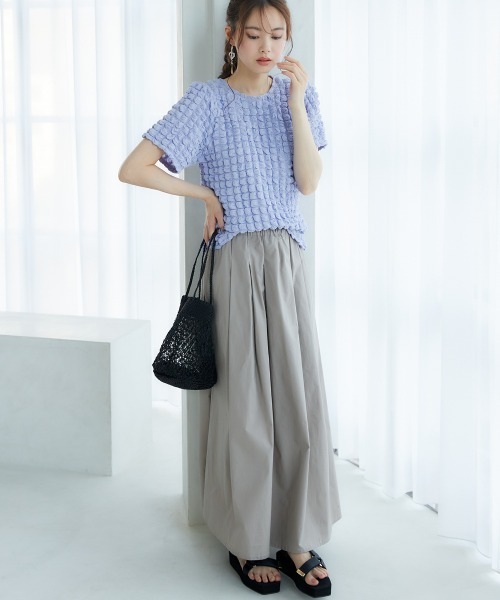 miclat（ミクラ）の「大きいサイズ　ポコポコカットソートップス　miclat（Tシャツ/カットソー・レディース・ラベンダー/ブラック/イエロー系・L/LL/3L/4L/5L）」の12枚目の写真