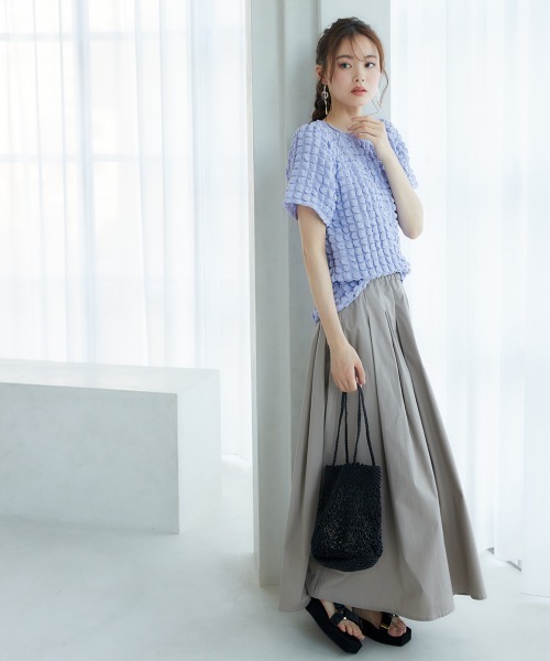 miclat（ミクラ）の「大きいサイズ　ポコポコカットソートップス　miclat（Tシャツ/カットソー・レディース・ラベンダー/ブラック/イエロー系・L/LL/3L/4L/5L）」の21枚目の写真