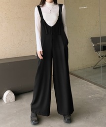 AMAJI（アマジ）の「ルーズ シンプル カジュアル ファッション 気質 サスペンダー ワイドレッグ ジャンプスーツ（サロペット/オーバーオール）」