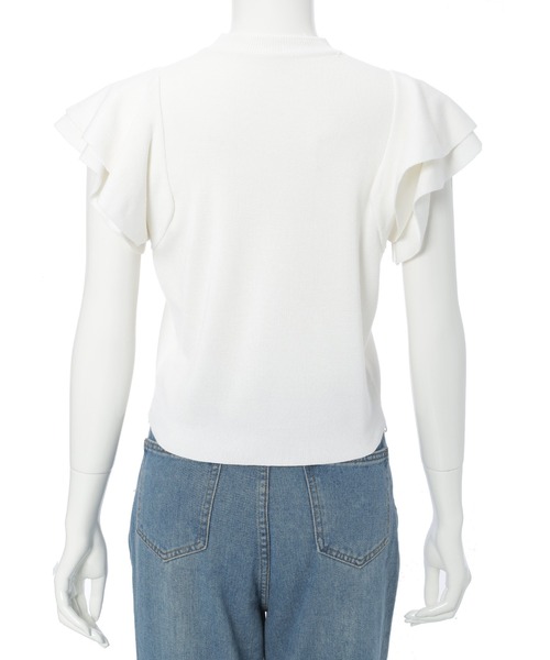 fifth（フィフス）の「ラッフルスリーブニット（ニット/セーター・レディース・ブラック/ホワイト・M）」の5枚目の写真