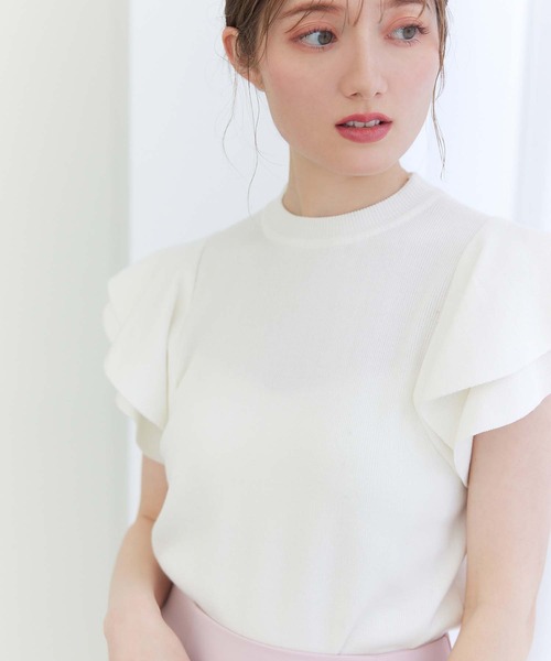 fifth（フィフス）の「ラッフルスリーブニット（ニット/セーター・レディース・ブラック/ホワイト・M）」の16枚目の写真