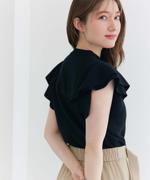 fifth（フィフス）の「ラッフルスリーブニット（ニット/セーター・レディース・ブラック/ホワイト・M）」の21枚目の写真